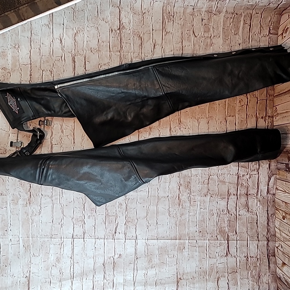 Street & steel leather riding motorcycle chaps 3xl